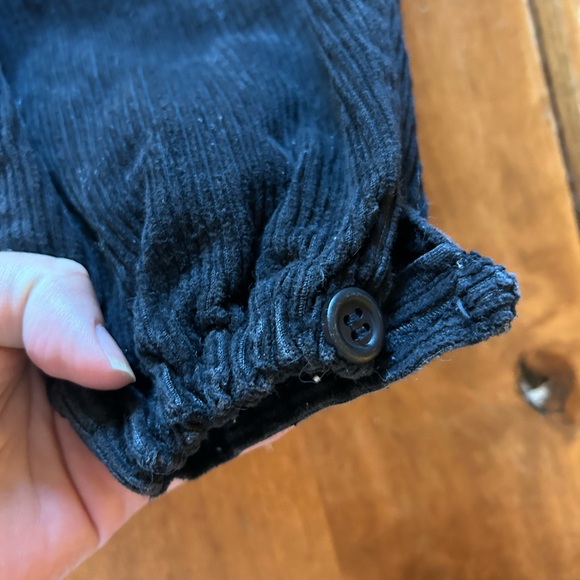 Black Corduroy Kids Overalls with Bear Design - Picture 4 of 15